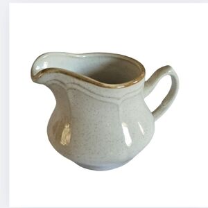 Baroque Vintage Hearthside Stoneware Creamer Taupe Handle Cup Collectible